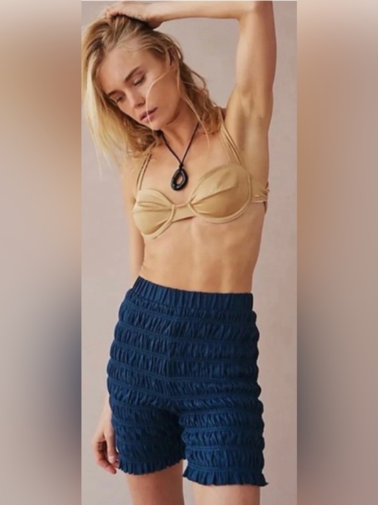 Free People Pants - NWT Free People S Jude Biker Shorts in Majolica Blue New Stretch